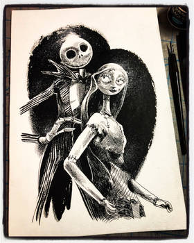 Inktober 2018 Day XXXI - Jack and Sally