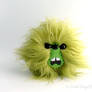 Green Furry Monster Blob Plush, Handmade Plushie