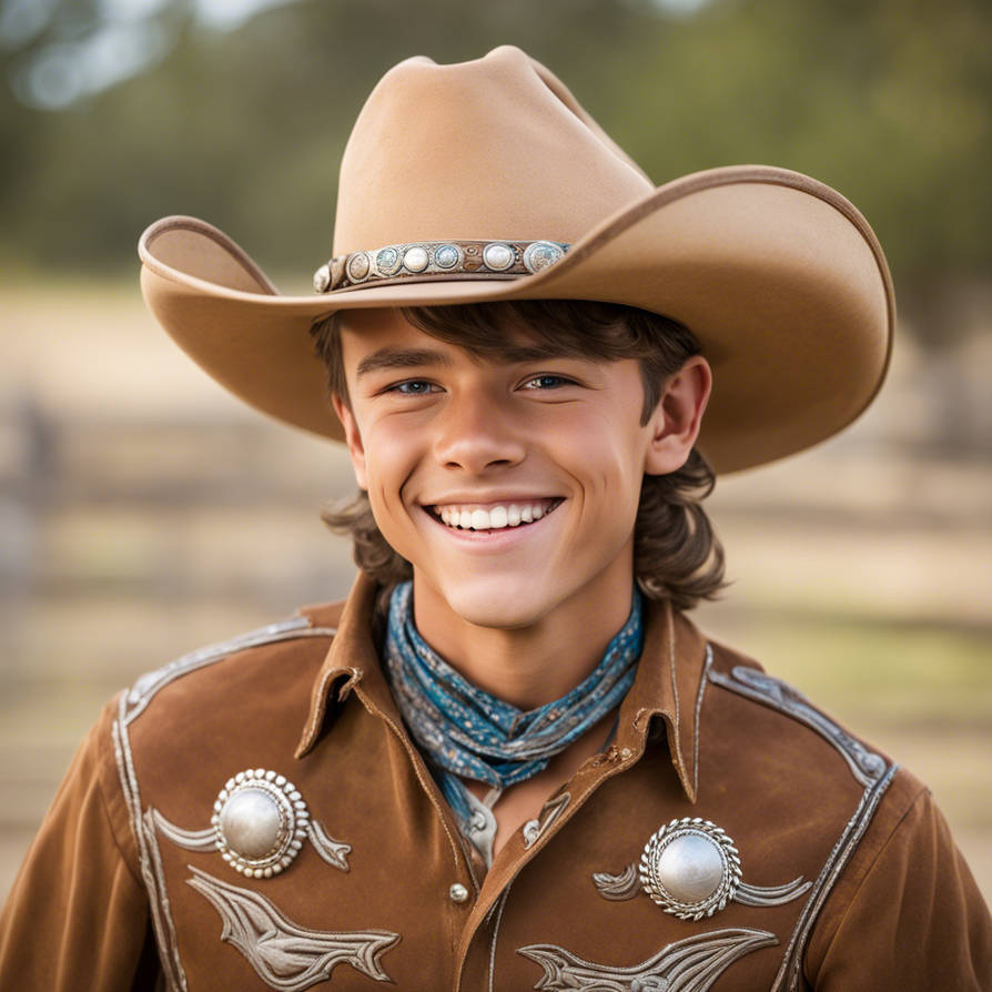 Young Cowboy Rapper smiling teen cowboy with a golden California tan w by GlamRockCharro on ...