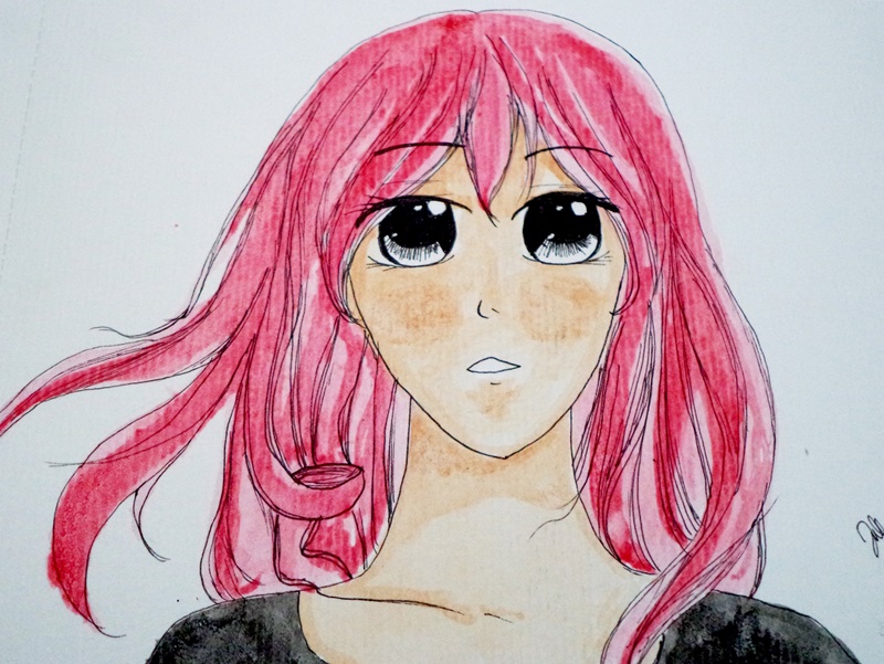 Pink Hair Manga Girl