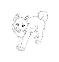 Free Husky Pup Lineart