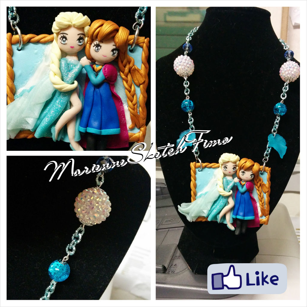 Elsa and Anna Handmade Picture Polymer Clay