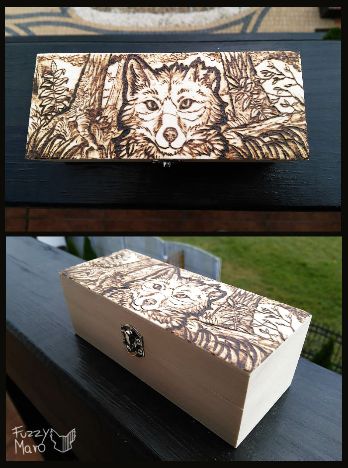 Pyrograph Fox Fox in the forest -pyrography box by FuzzyMaro on DeviantArt