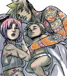 NaruSaku Inked Family Nap Time