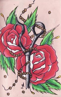 Scissors and roses by amirroredshadow on DeviantArt
