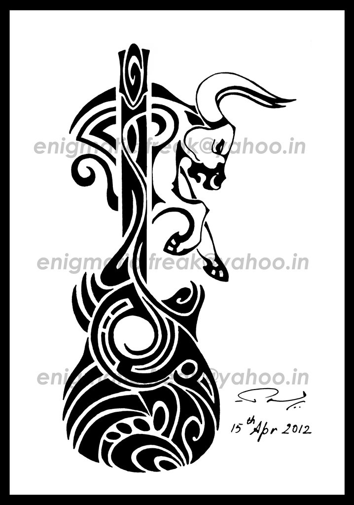 Music + Taurus ( tribal Tattoo)