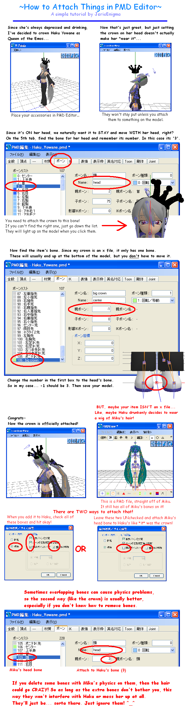 MMD/PMDe Bone Attaching Tutorial