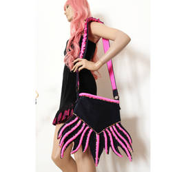 Mermaid Tail Hot Pink Shoulder DENIM Bag_1