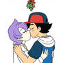 Ash and Anabel Christmas kiss