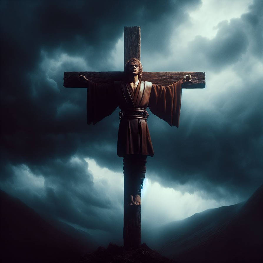 Anakin skywalker on a cross by amtboyce on DeviantArt