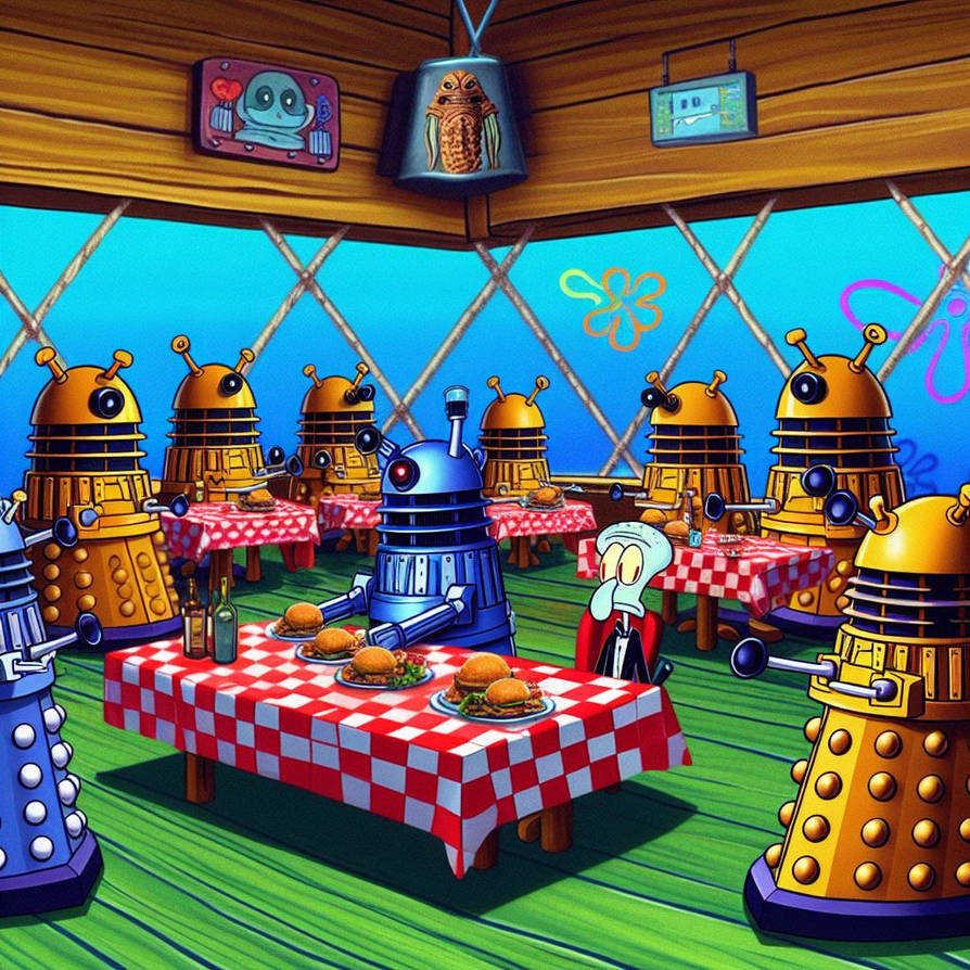 Daleks eat at the Kursty krab by amtboyce on DeviantArt