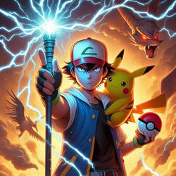 Pokemon Ash ketchum aura staff.