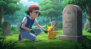 Ash ketchum visit Gary Oak grave