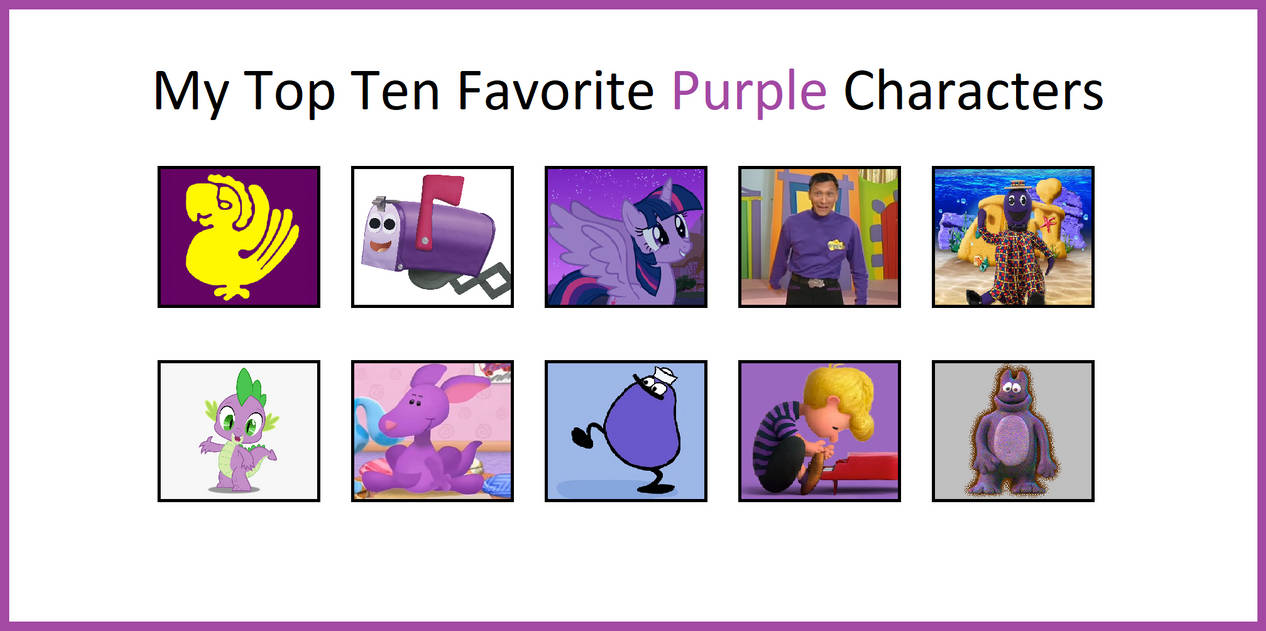 My Top Ten Favorite Purple Characters by AlecBorden1014 on DeviantArt
