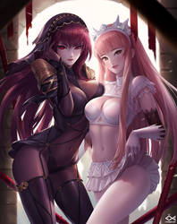 Scathacha and Medb