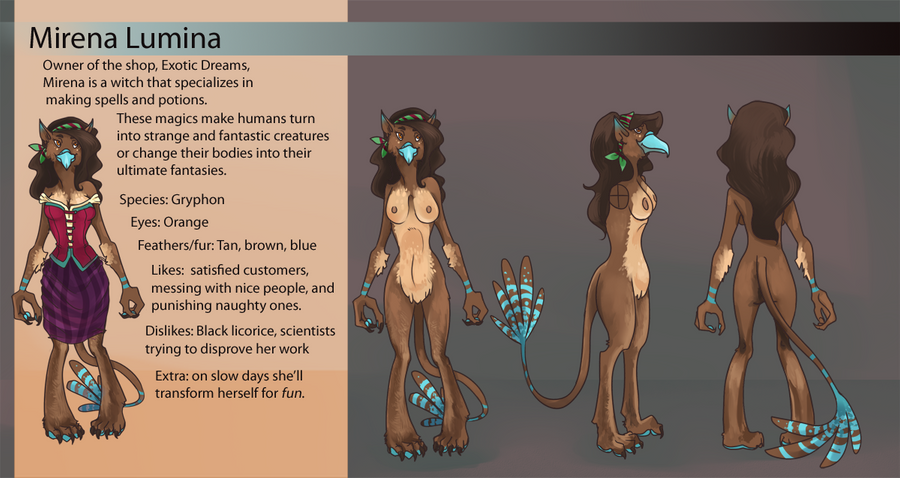 Mirena Character sheet by TheFurMerchant