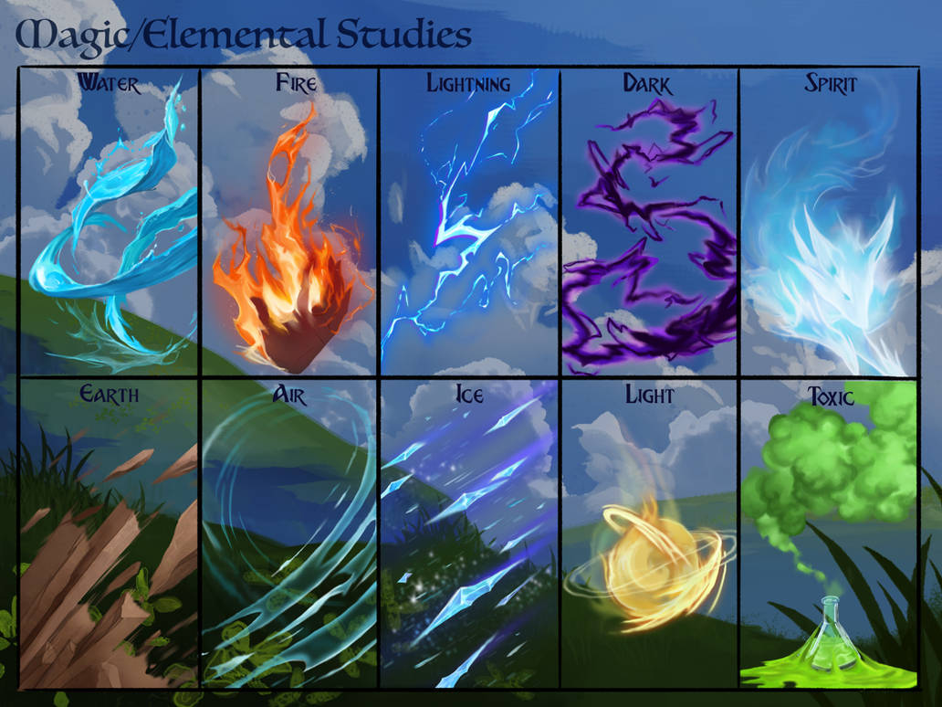 Magic/elemental studies by Splatakv on DeviantArt