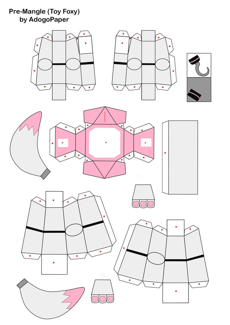 PAPERMAU: Five Nights At Freddy's - Foxy Timeline Paper Models