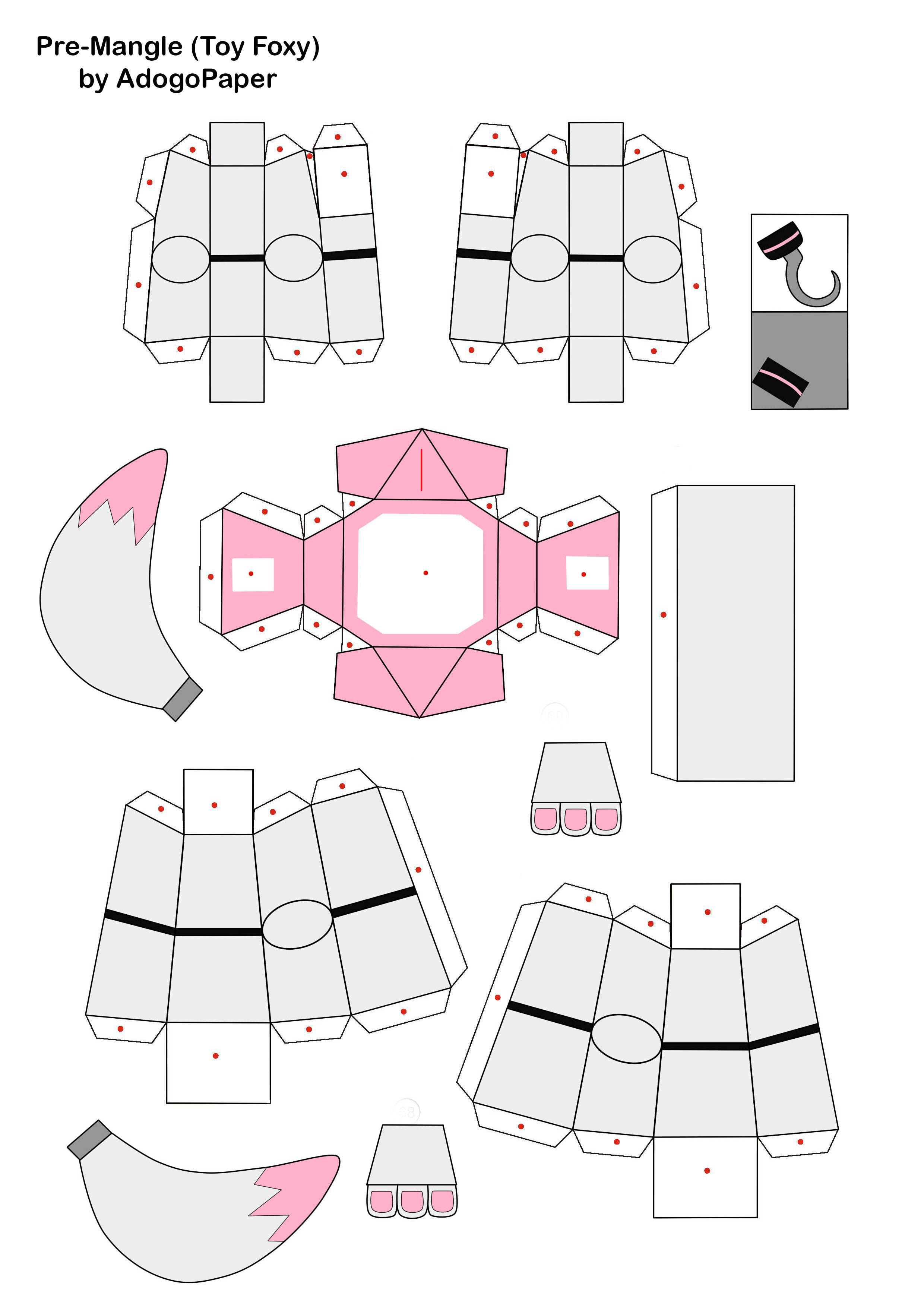 five nights at freddy's 2 Toy Chica papercraft pt1 by Adogopaper on  DeviantArt