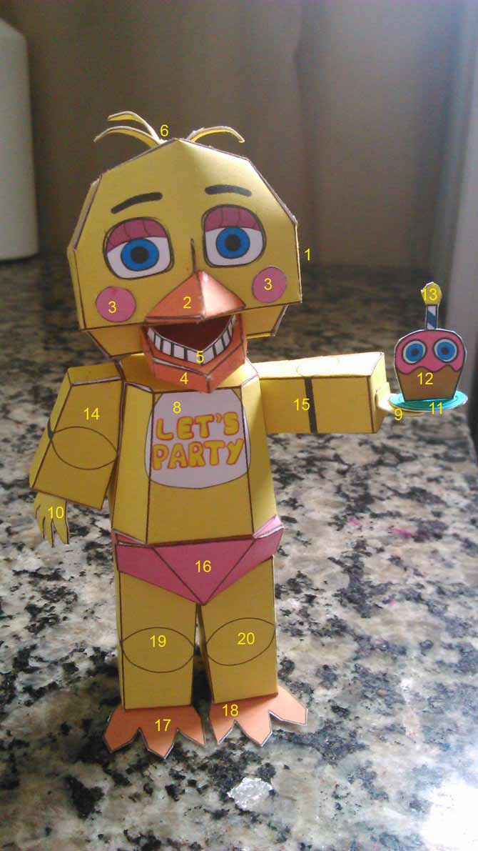 five nights at freddy's 2 Toy Chica papercraft pt1 by Adogopaper on  DeviantArt