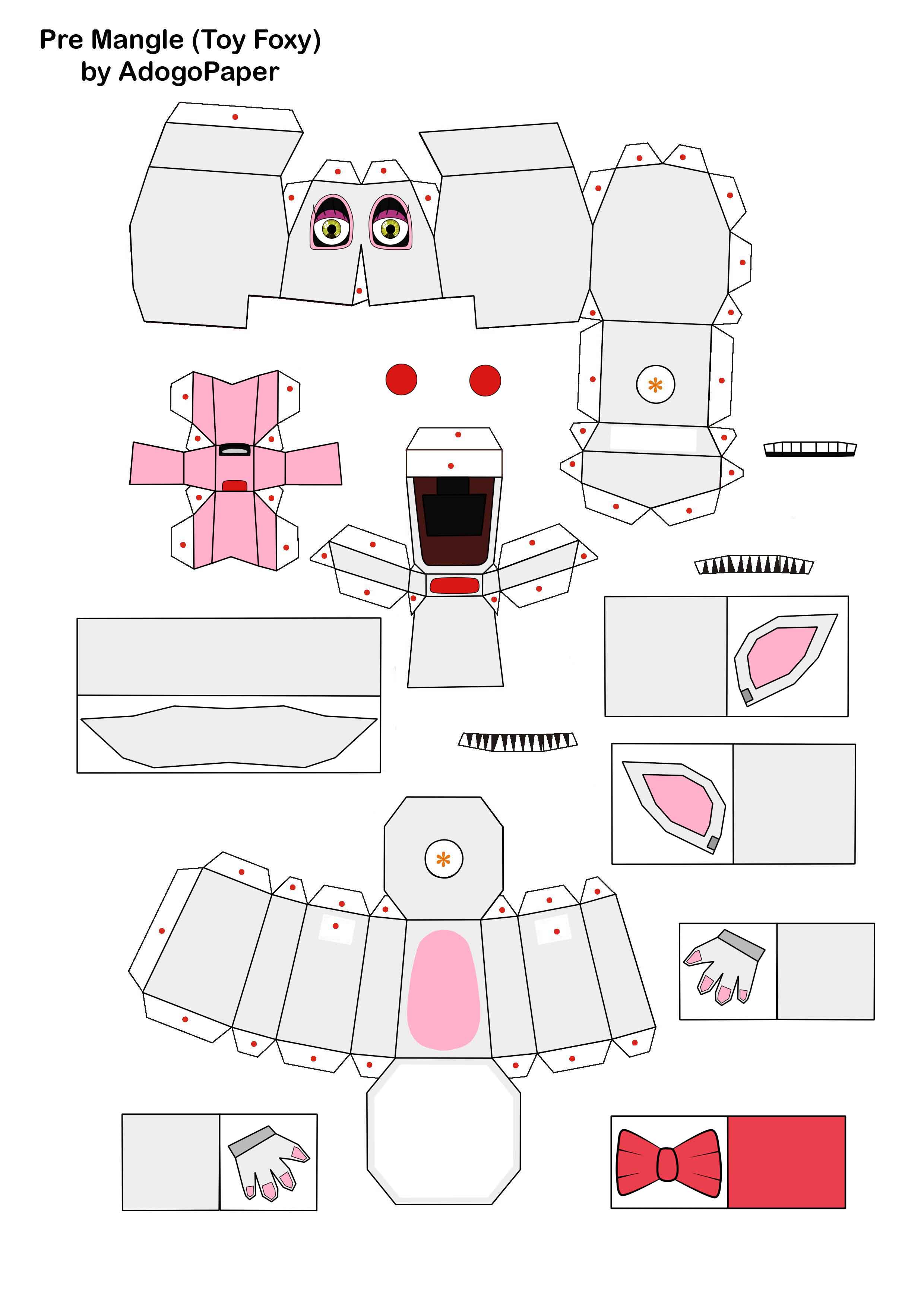 five nights at freddy's 2 Toy Chica papercraft pt1 by Adogopaper on  DeviantArt