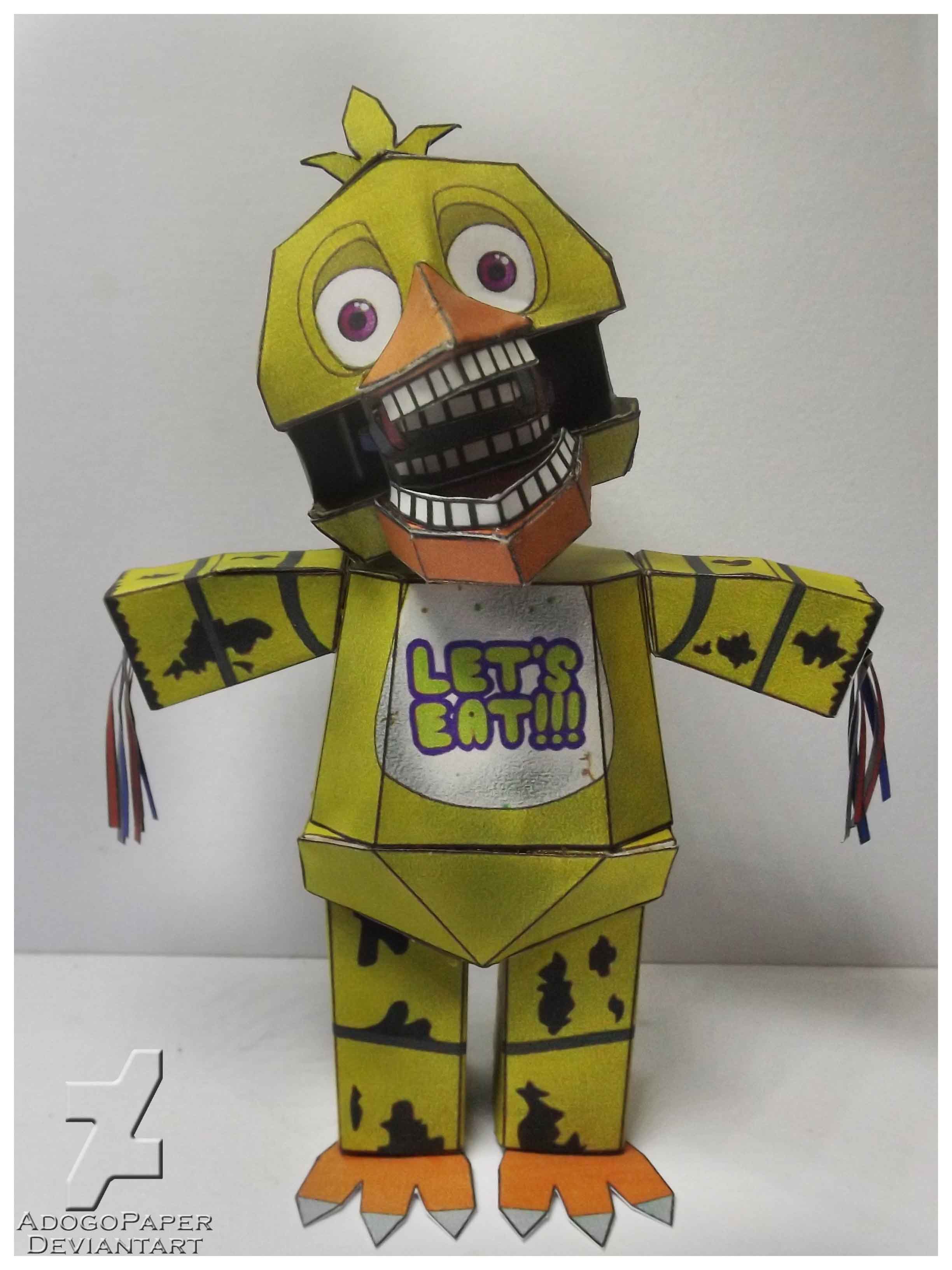 Toy Chica Papercraft (done, kinda) : r/fivenightsatfreddys