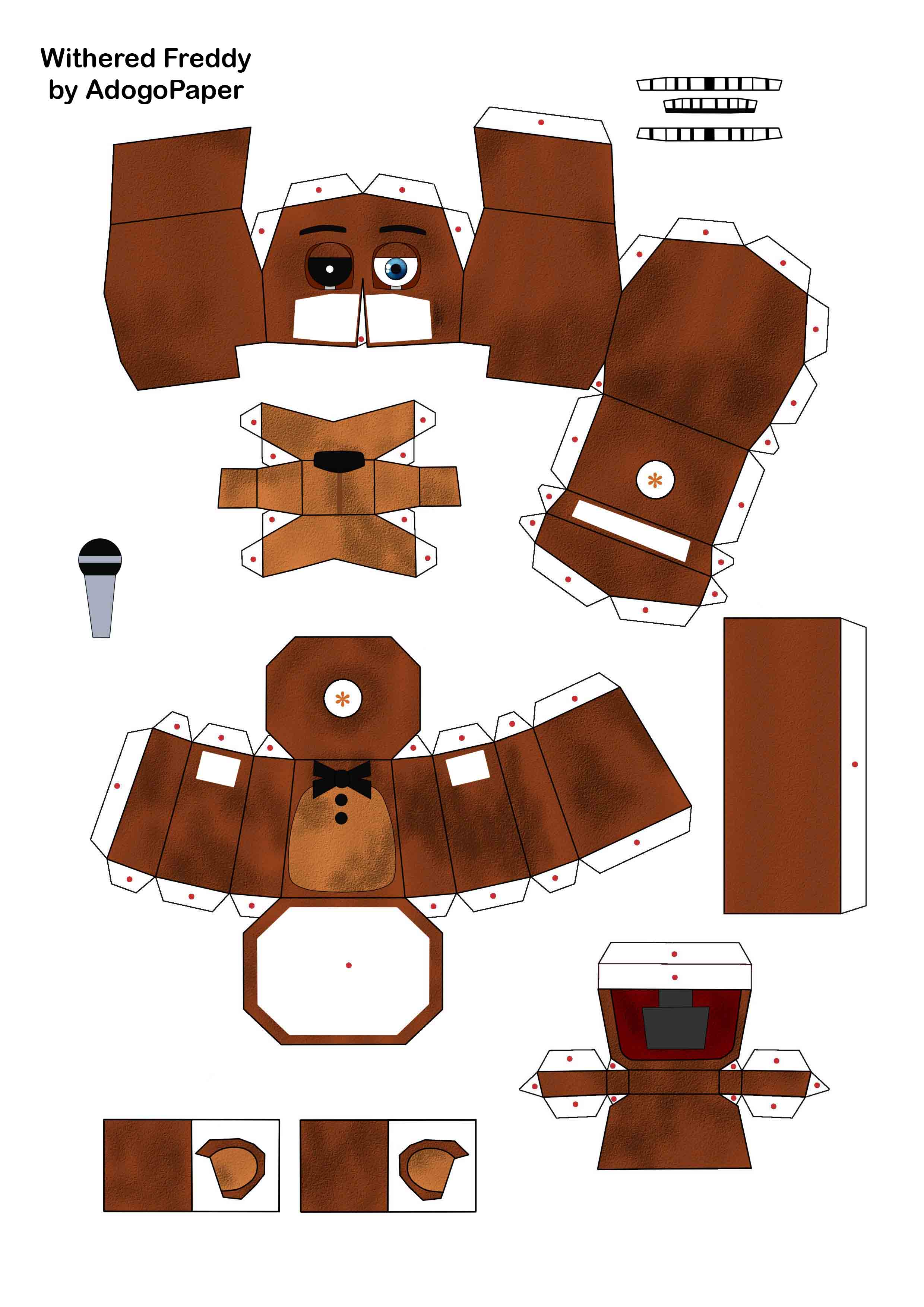FNAF 2 old freddy papercraft pt1 by Adogopaper on DeviantArt