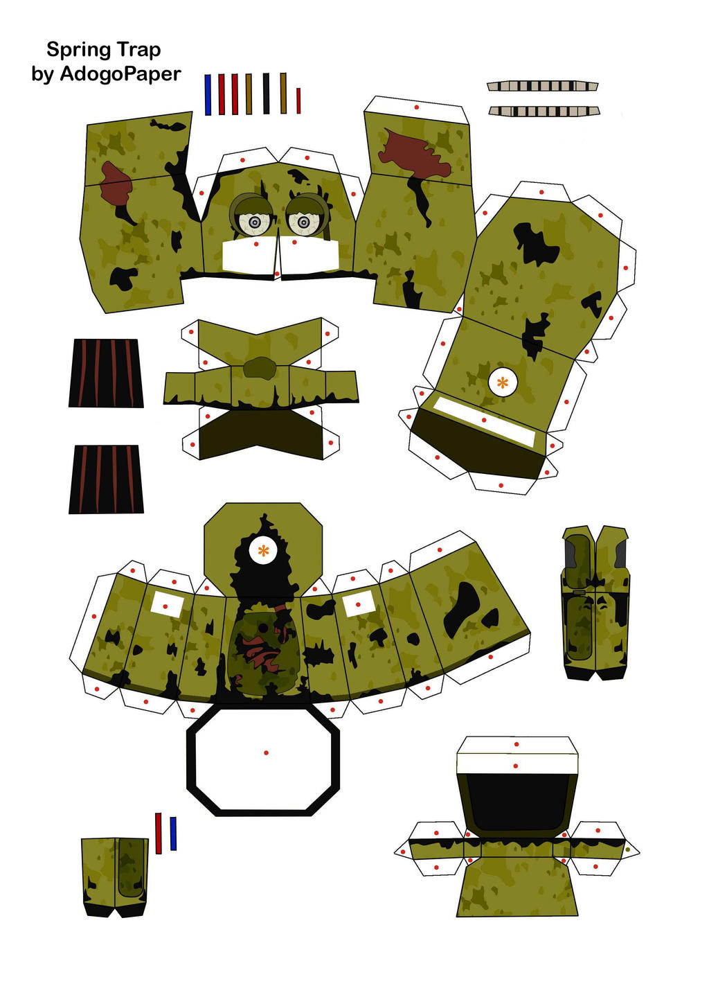 five nights at freddy's 3 SpringTrap Papercraft P1 by Adogopaper on ...