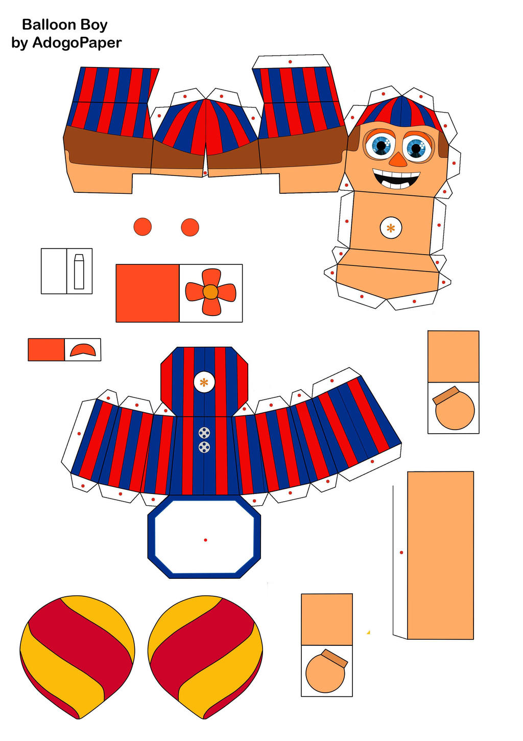 five nights at freddy's 2 BB papercraft Part1 by Adogopaper on DeviantArt
