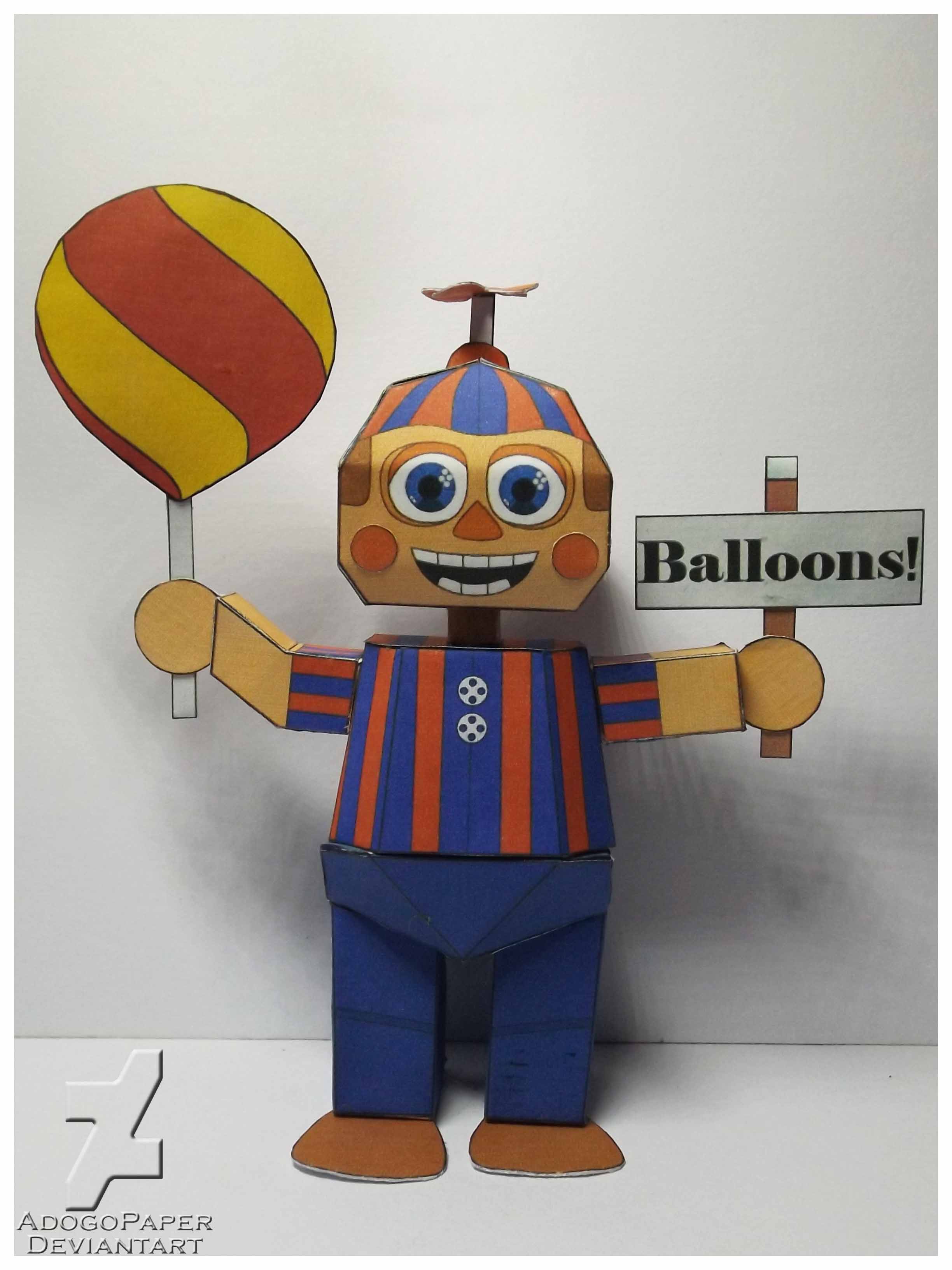 template nigthmare balloon boy created by:Fnaf papercraft #nigthmareba