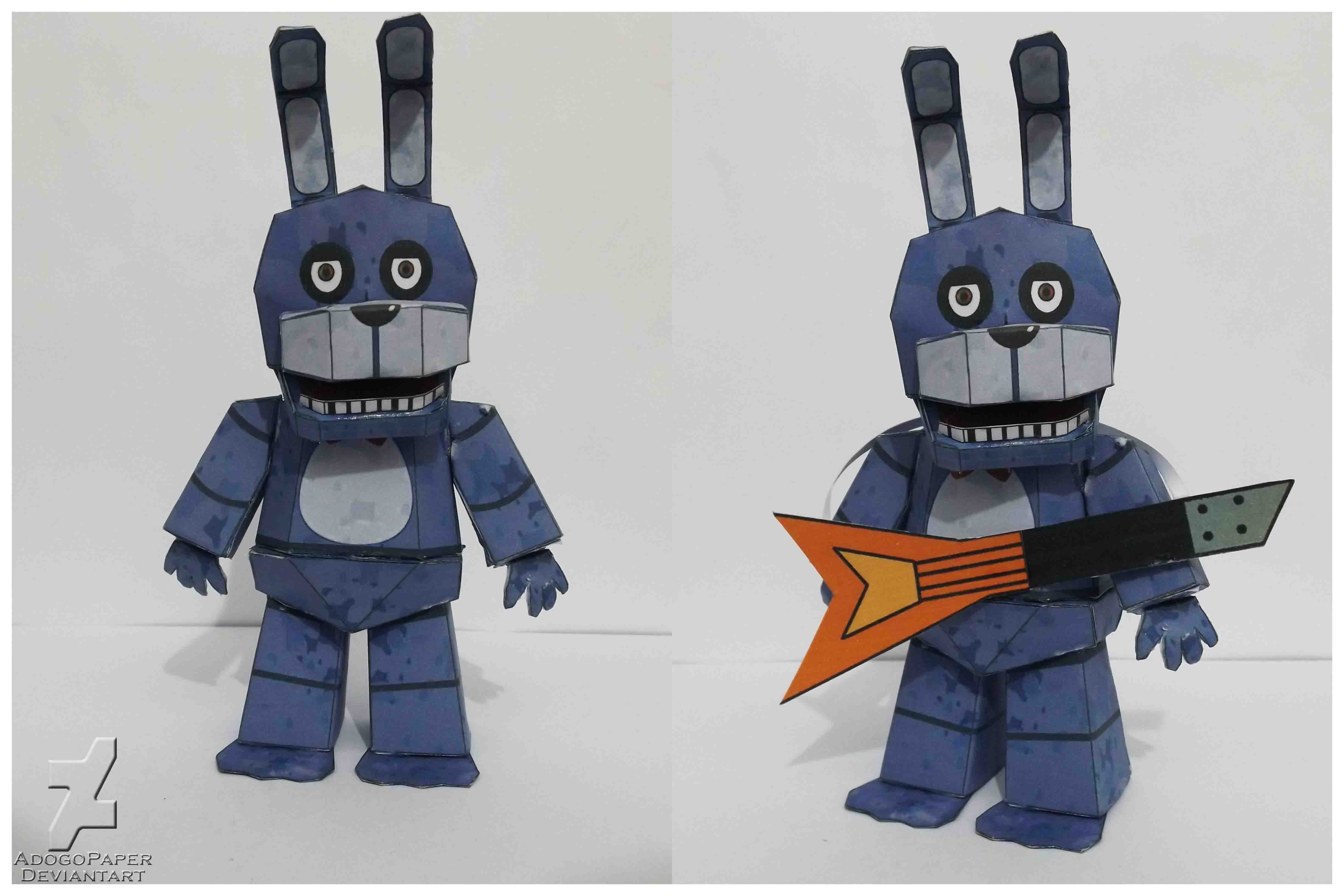 five nights at freddy's plushies papercraft by Adogopaper on