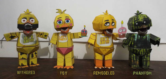 five nights at freddy's Chica TimeLine Papercraft