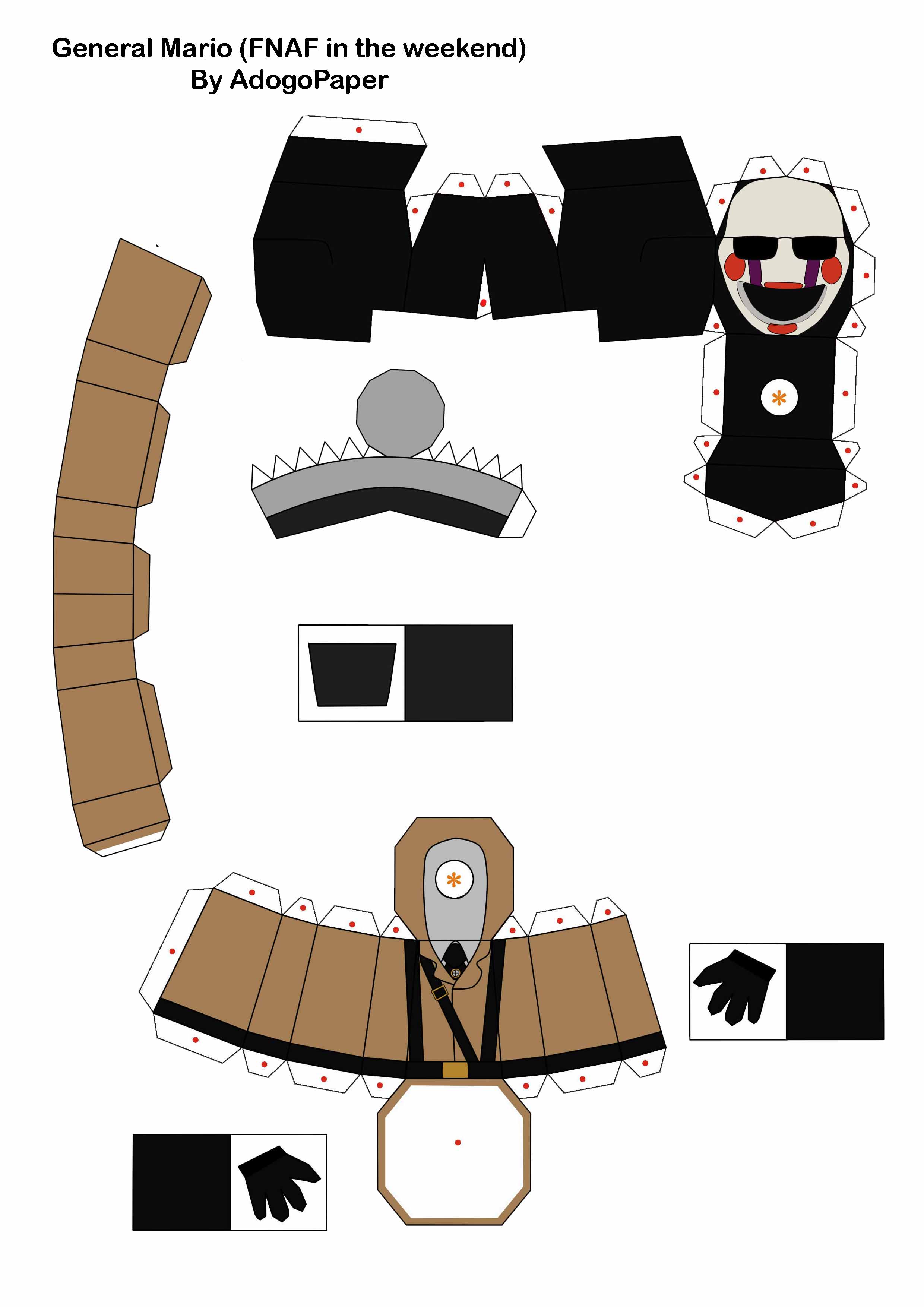 FNAF 3 phantom chica papercraft pt1 by Adogopaper on DeviantArt