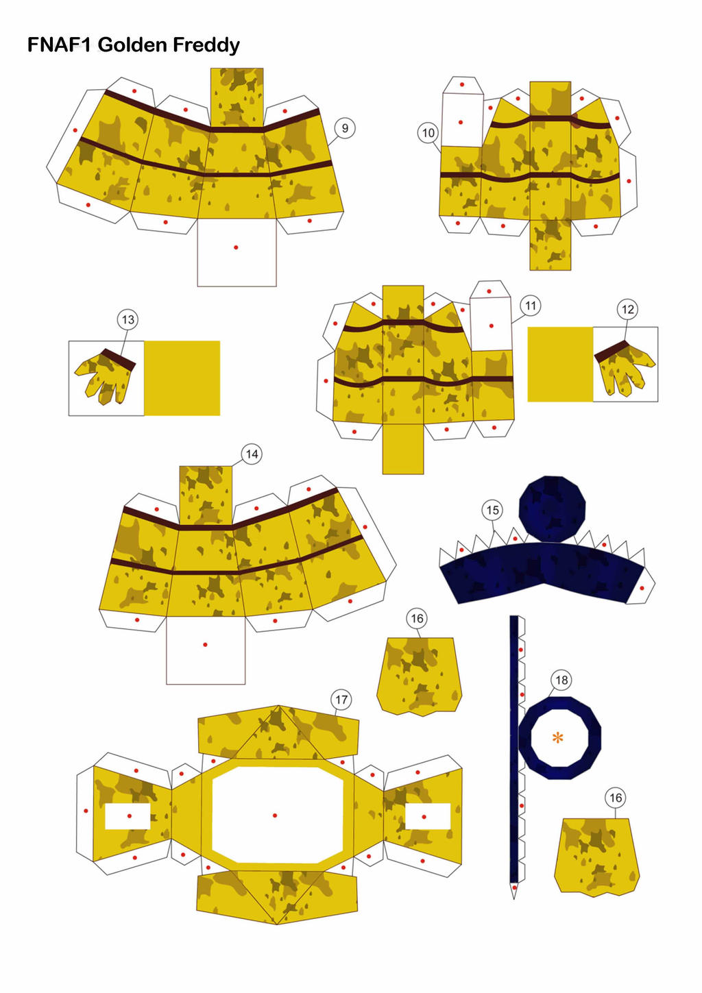five nights at freddy's golden freddy papercraft by Adogopaper on ...