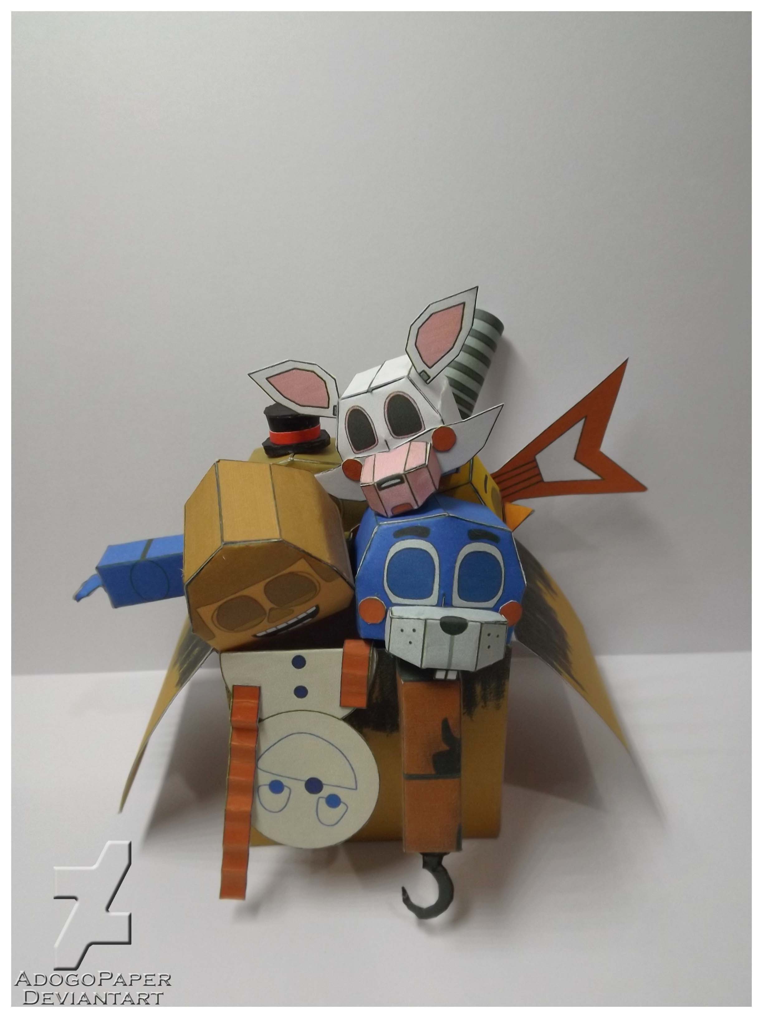 five nights at freddy's plushies papercraft by Adogopaper on