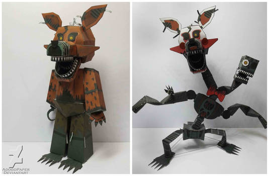 FNAF 4 Nightmare Foxy/Mangle papercraft