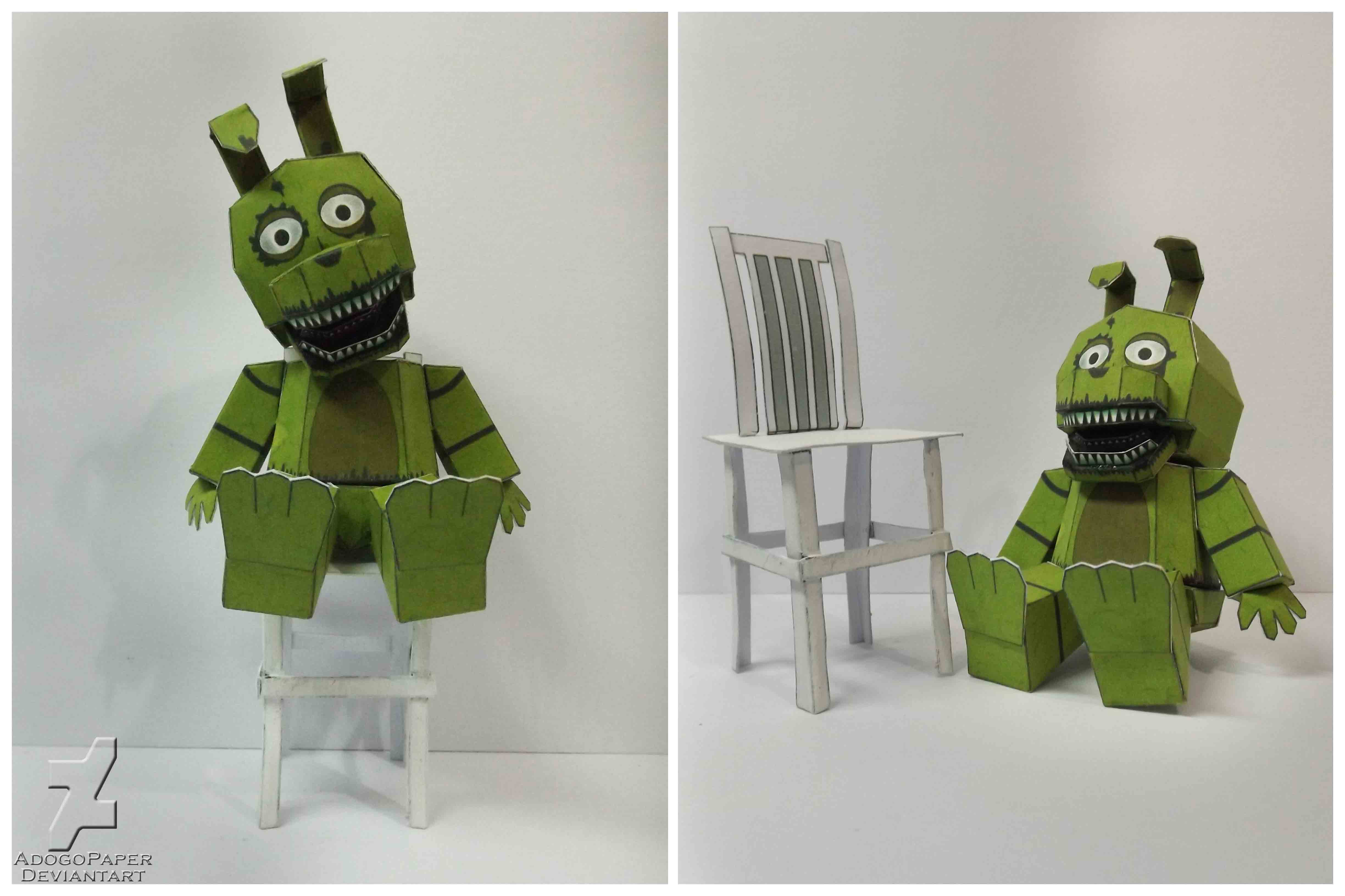 PAPERMAU: Five Nights At Freddy's 4 - Plush Trap Paper Model - by Adogopaper