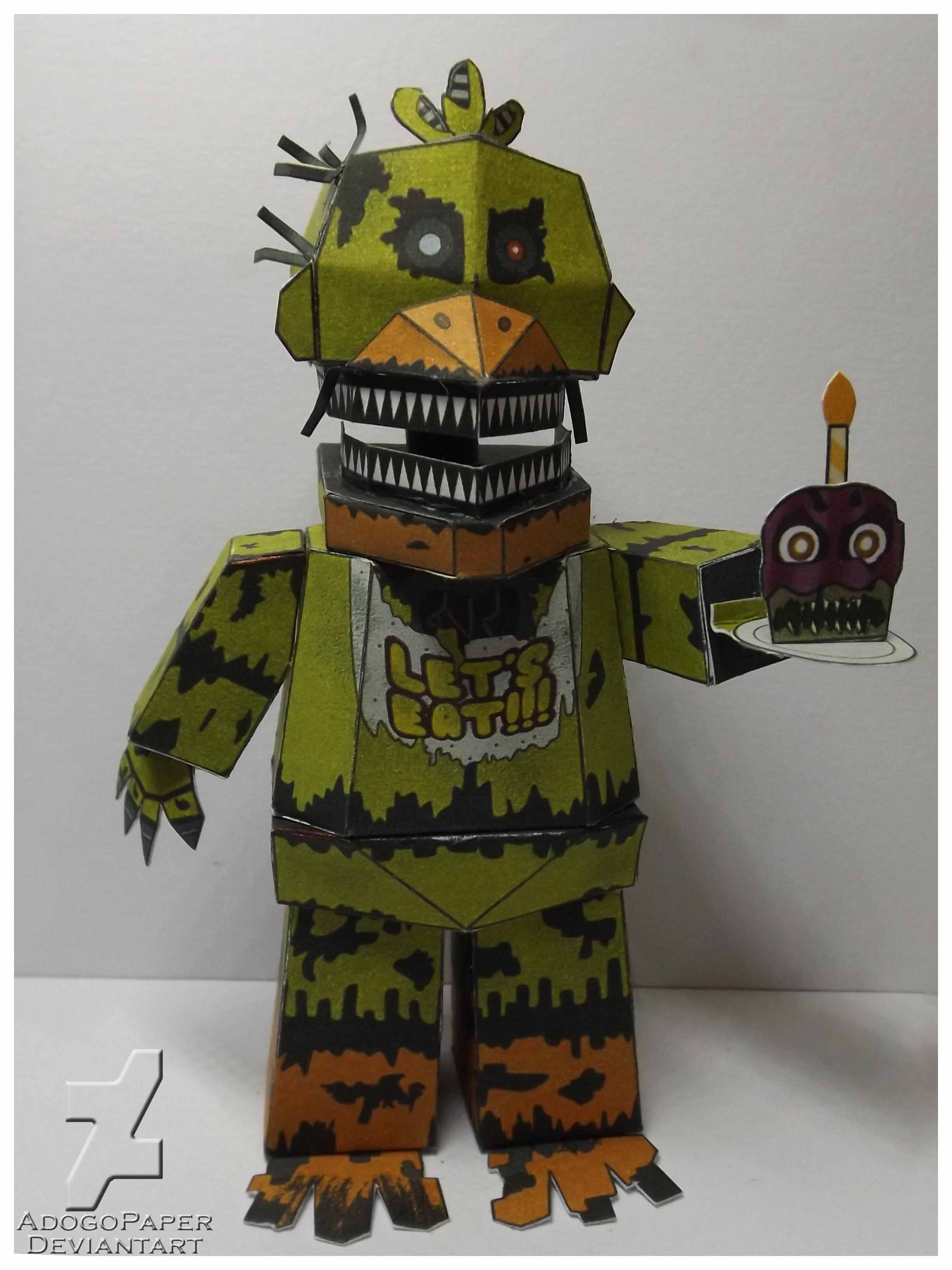 FNaF 4--Un-Nightmare Chica Plush Papercraft by angeladesalvatore32