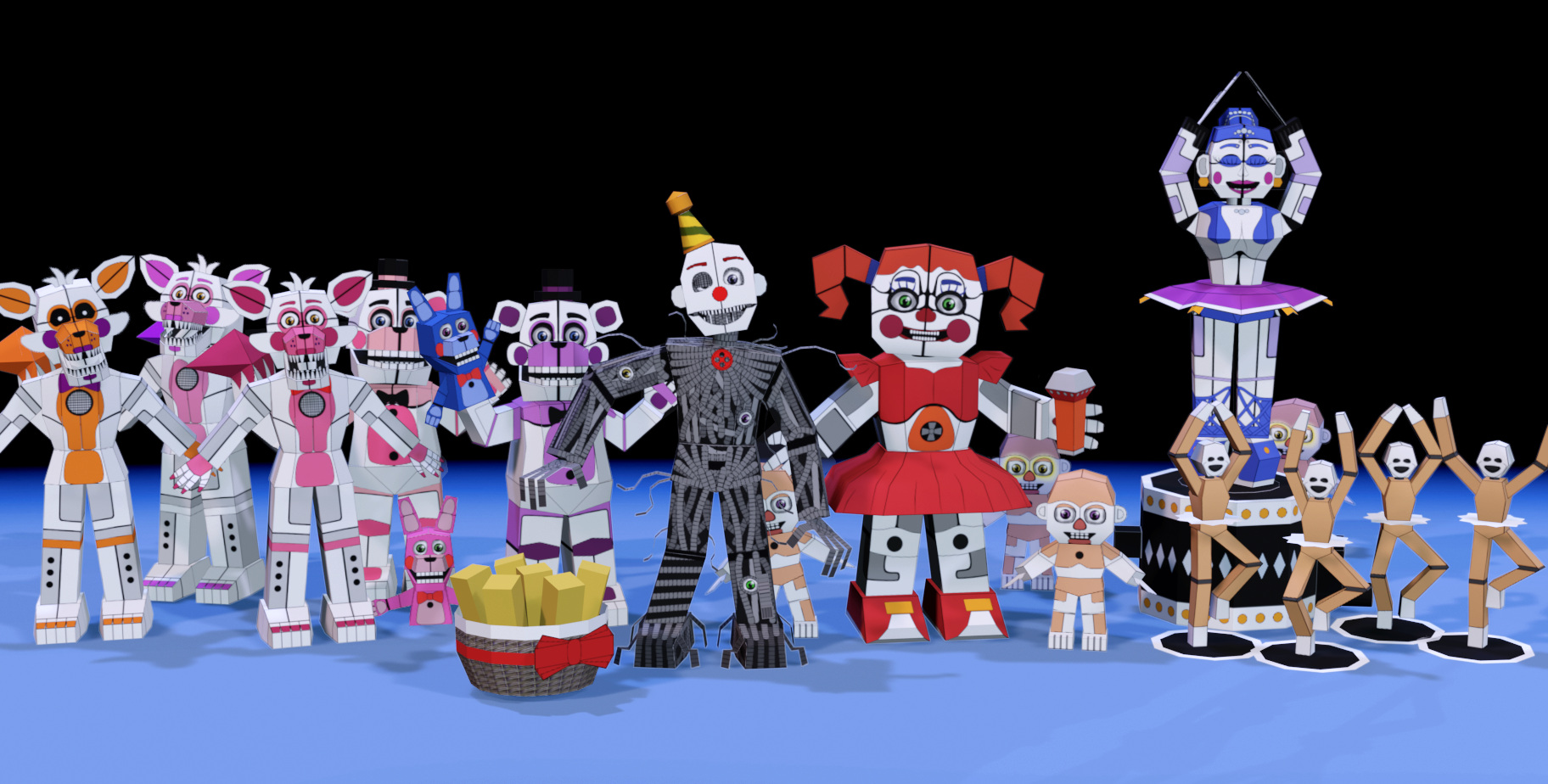 Fnaf Sister Location Papercrafts By Adogopaper On Deviantart
