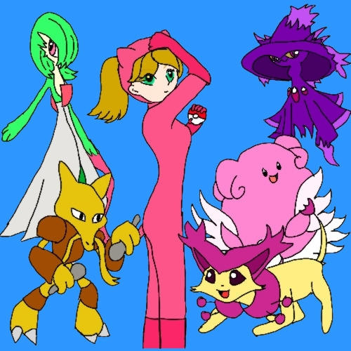 Rew and her Pokemon by Namtraheiram on DeviantArt