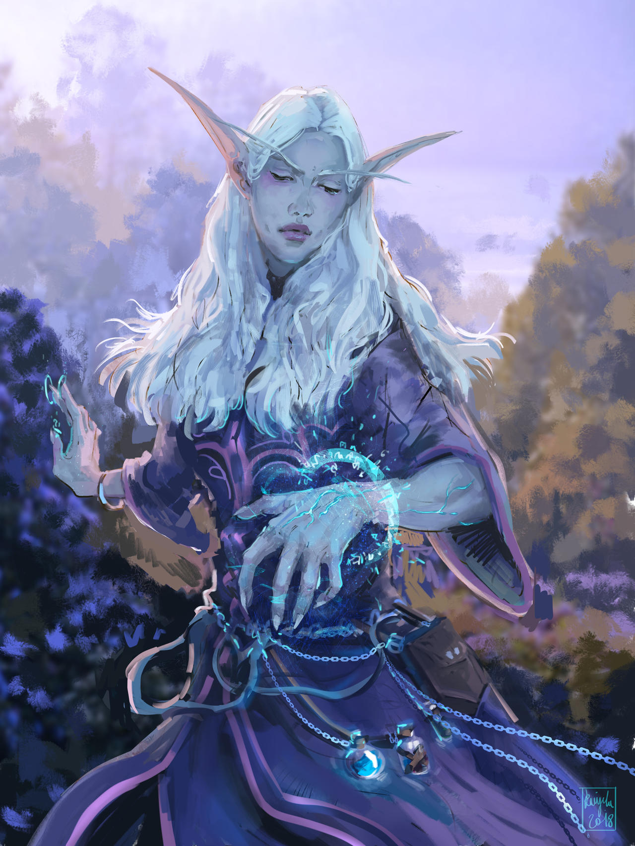 Night Elf Mage Art: Mystical Illustration Mastery