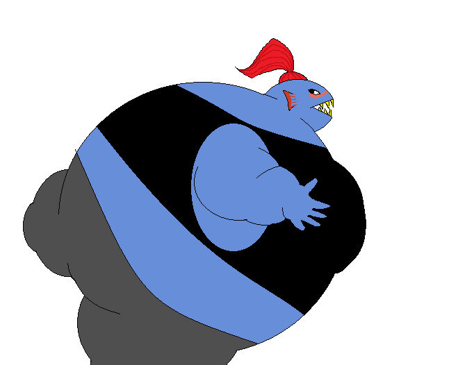 Infernite Inflation Undyne Inflation Art by inflationhub on DeviantArt
