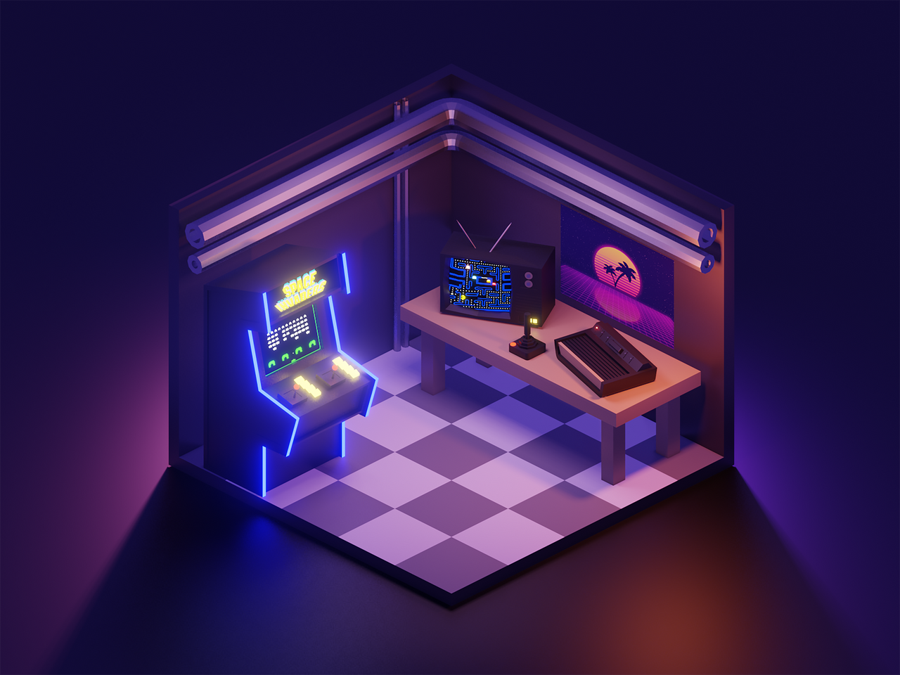 The Retro Game room by Explorerblaze on DeviantArt