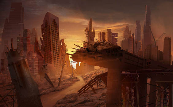 Abandoned City, Matte Painting