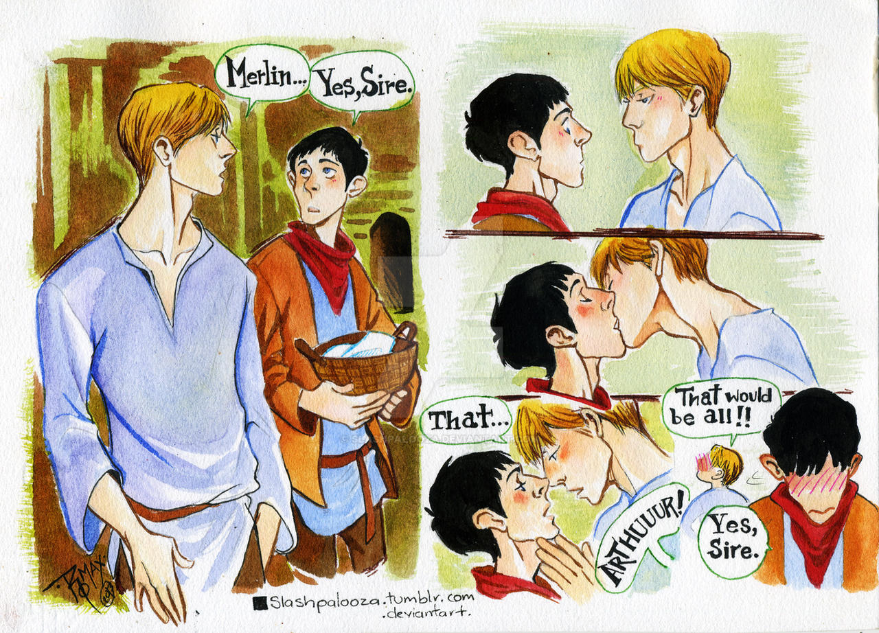 Merthur Slash MERTHUR kiss by Slashpalooza on DeviantArt