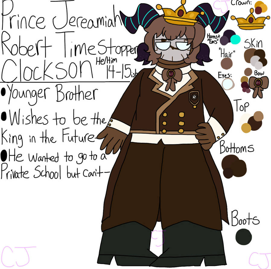 Prince Jeremiah R. Timestopper-Clockson by ARandomPolySimp on DeviantArt