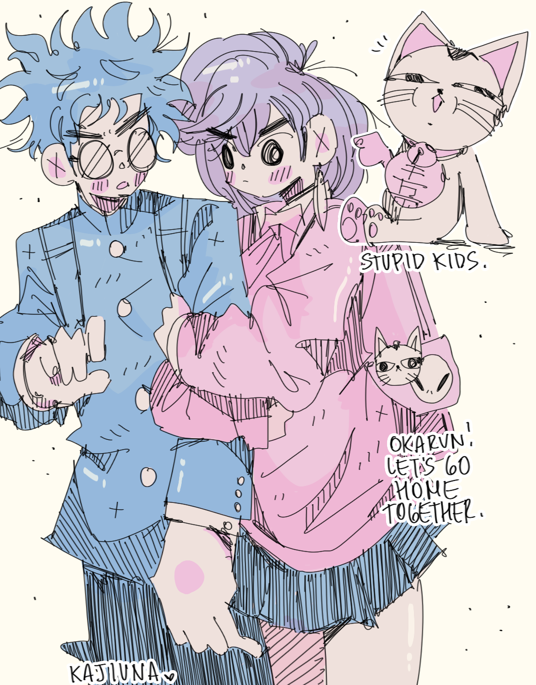 Momo x Okarun by Kajiuna on DeviantArt