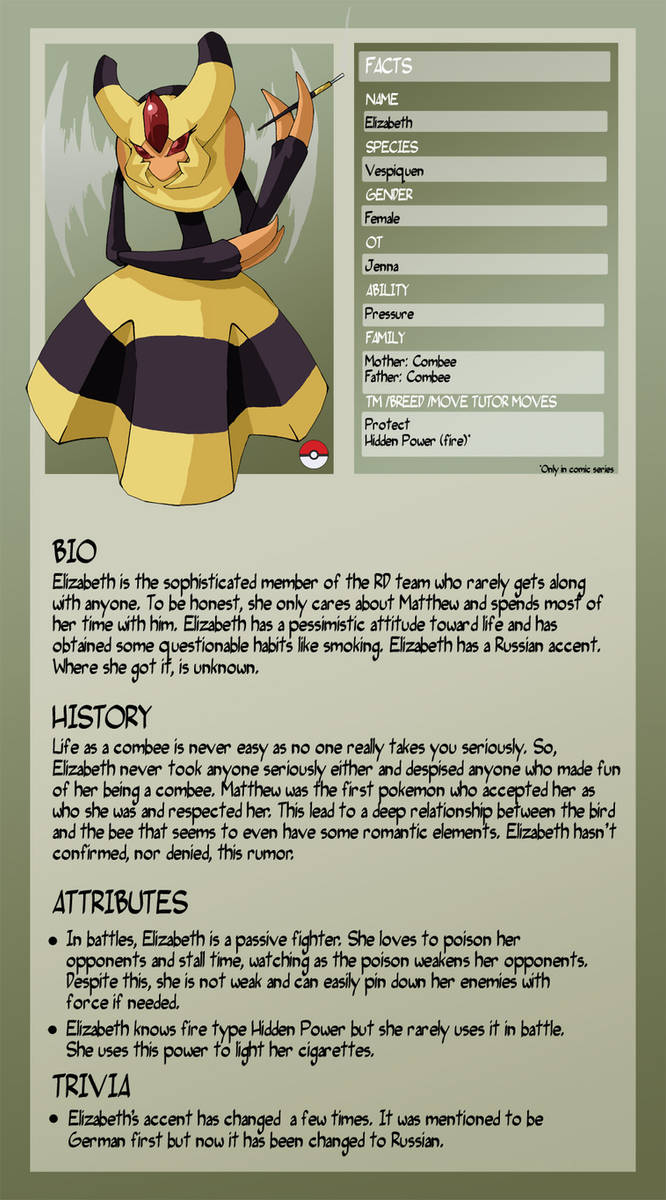 RD Bio - Elizabeth by TamarinFrog on DeviantArt