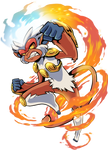 Infernape Used Flare Blitz by TamarinFrog