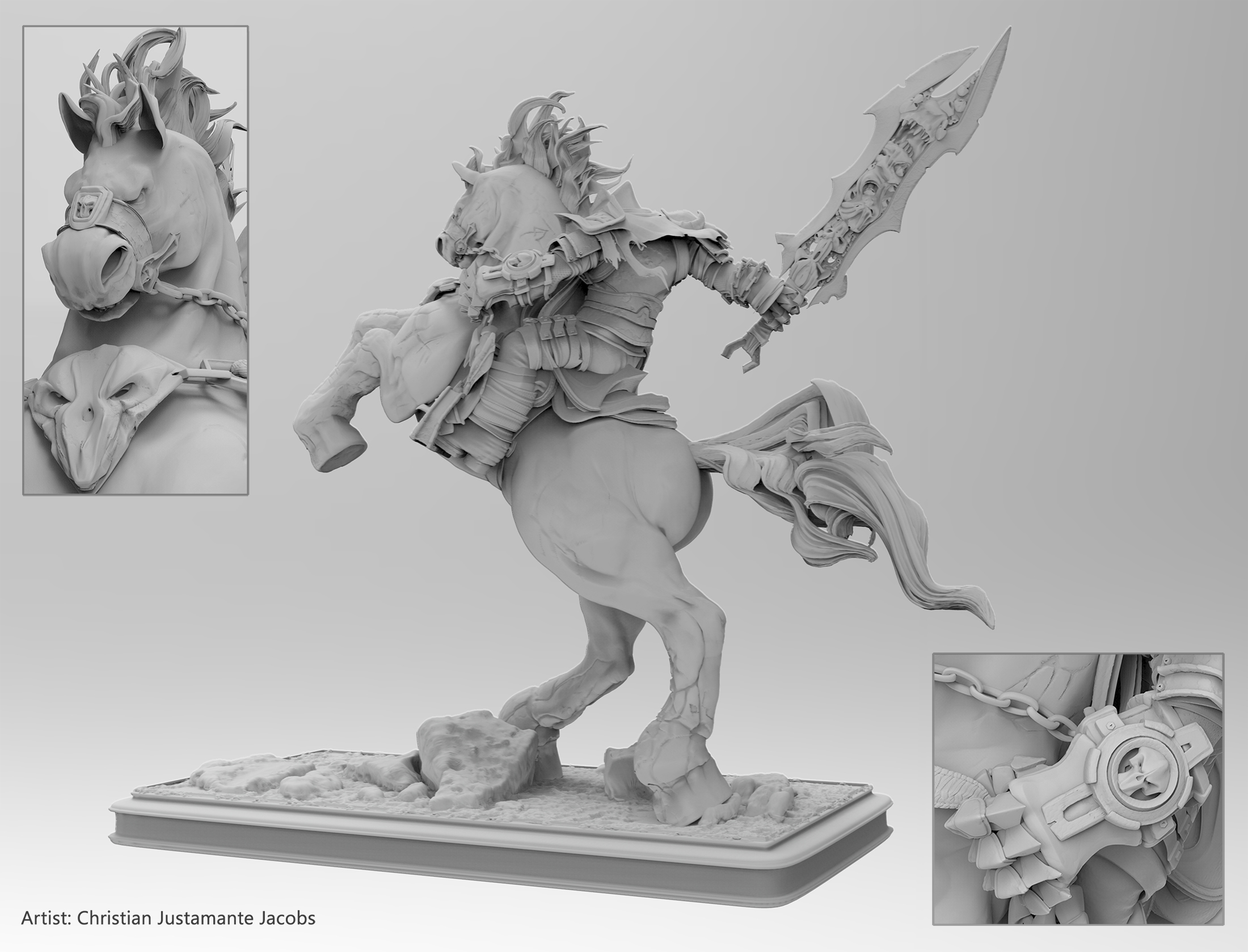 Darksaiders Horseman Modelling Back view